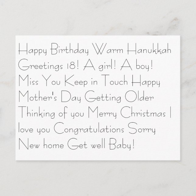 Postal ¡Feliz cumpleaños, cálidos saludos de Hanukkah 18! (Anverso)