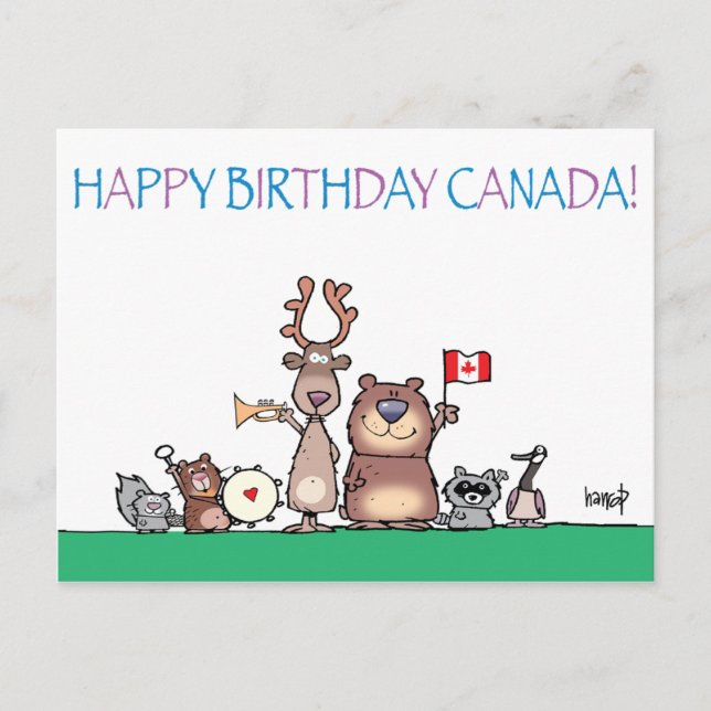 Postal ¡Feliz cumpleaños Canadá! por harrop - 150-11 (Anverso)