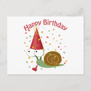 Postal ¡Feliz cumpleaños! Caracol Confetti