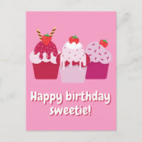 Feliz Cumpleaños Cariño Tarta De Fresa Linda