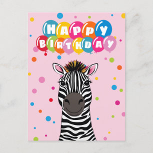 Postal Feliz Cumpleaños Cebra