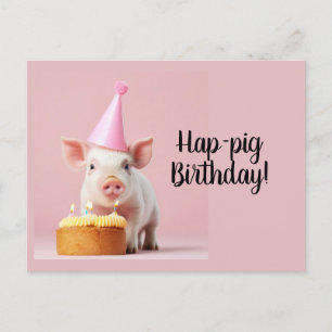 Postal ¡Feliz cumpleaños cerdo!