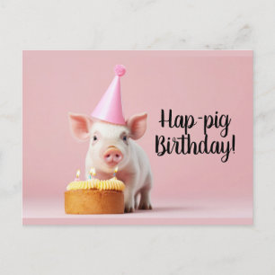Postal ¡Feliz cumpleaños cerdo!