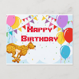 Postal Feliz cumpleaños Cheetah Greet