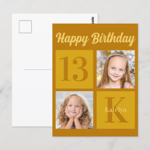 Postal Feliz Cumpleaños Chic Gold 2 Foto Personalizada