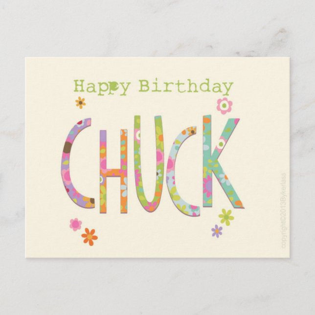Postal Feliz cumpleaños, Chuck Manchester y el noroeste (Anverso)
