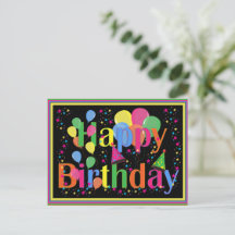 Feliz cumpleaños, colorida celebración