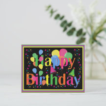 Feliz cumpleaños, colorida celebración