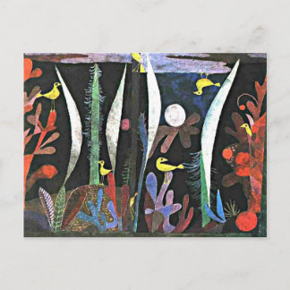 Postal ¡Feliz Cumpleaños! con obra de arte de Paul Klee,