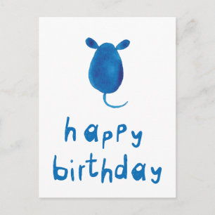 Postal Feliz Cumpleaños con ratón
