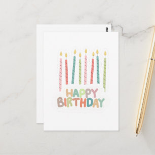 Postal Feliz Cumpleaños con Velas encendidas