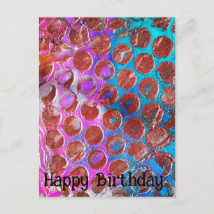 Postal Feliz Cumpleaños Copper Lunares Abstractos