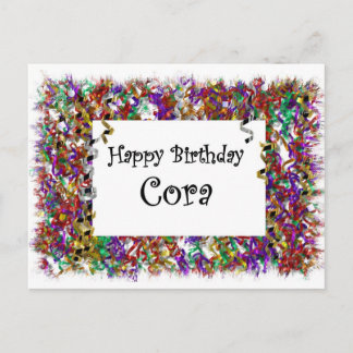 Postal Feliz cumpleaños Cora