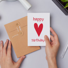 Postal ¡Feliz Cumpleaños! Corazón Rojo