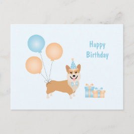 Postal Feliz Cumpleaños Corgi Perro