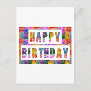 Postal FELIZ CUMPLEAÑOS : Creado por artistas Tipo de let
