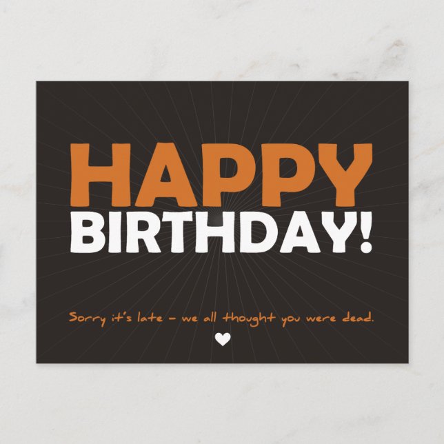 Postal Feliz cumpleaños (creías que estabas muerto) (Anverso)