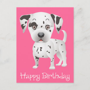 Postal Feliz cumpleaños Dalmacia Papicolau Perro Pink Pos