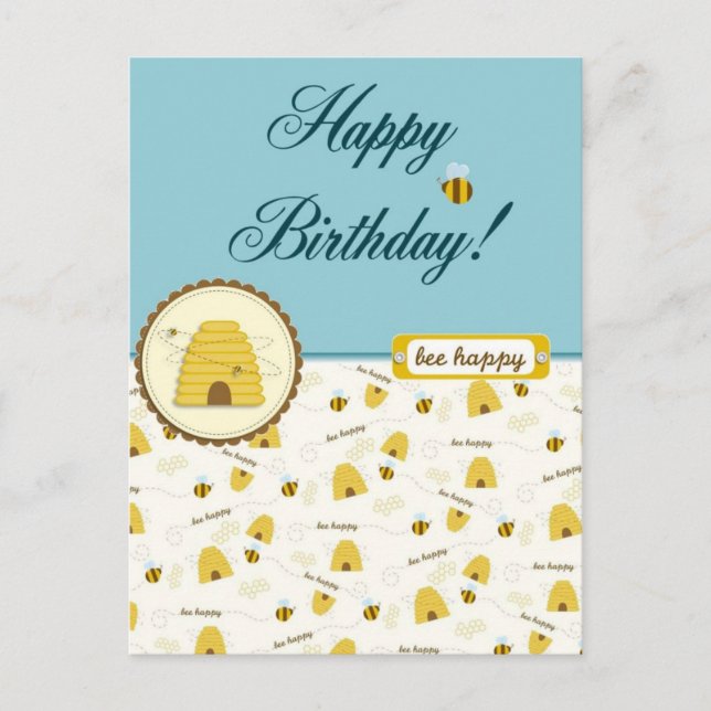 Postal ¡Feliz cumpleaños de Bee! (Anverso)