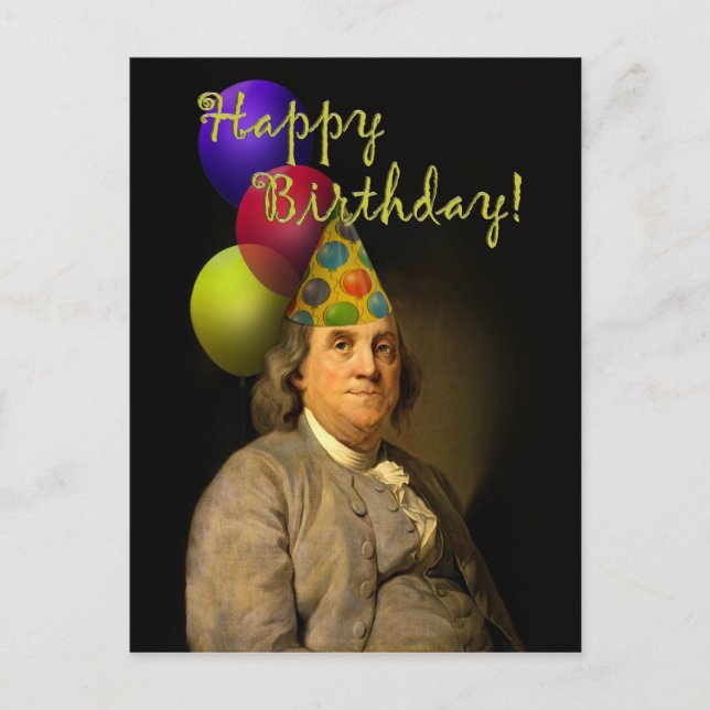 Postal Feliz cumpleaños de Ben Franklin (Anverso)