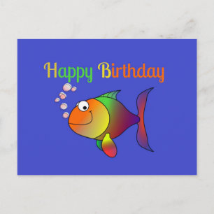 Postal Feliz cumpleaños de Bubbles el pez