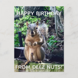 Postal Feliz cumpleaños de Deez Nuts Foto divertida de ar