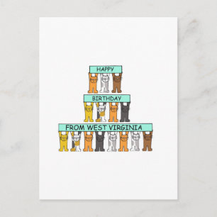 Postal Feliz cumpleaños de gatos Personalizados de Virgin