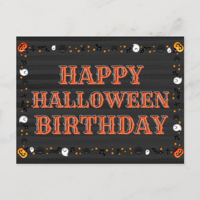 Postal Feliz cumpleaños de Halloween (Anverso)