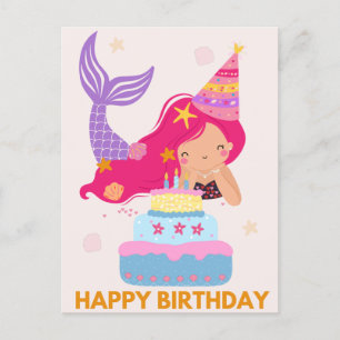 Postal feliz cumpleaños de la sirena