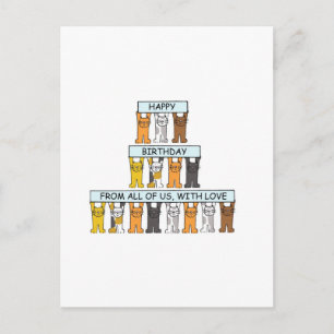 Postal Feliz cumpleaños de los gatos Personalizados del g