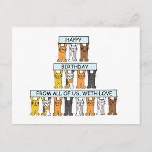 Postal Feliz cumpleaños de los gatos Personalizados del g