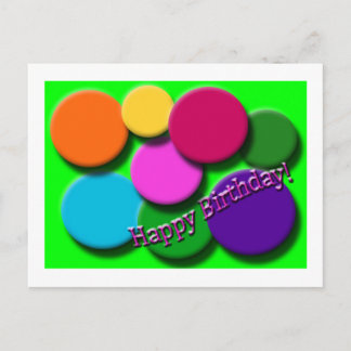 Postal feliz cumpleaños de neón