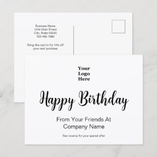 Postal Feliz Cumpleaños de Oferta Especial del Logotipo d