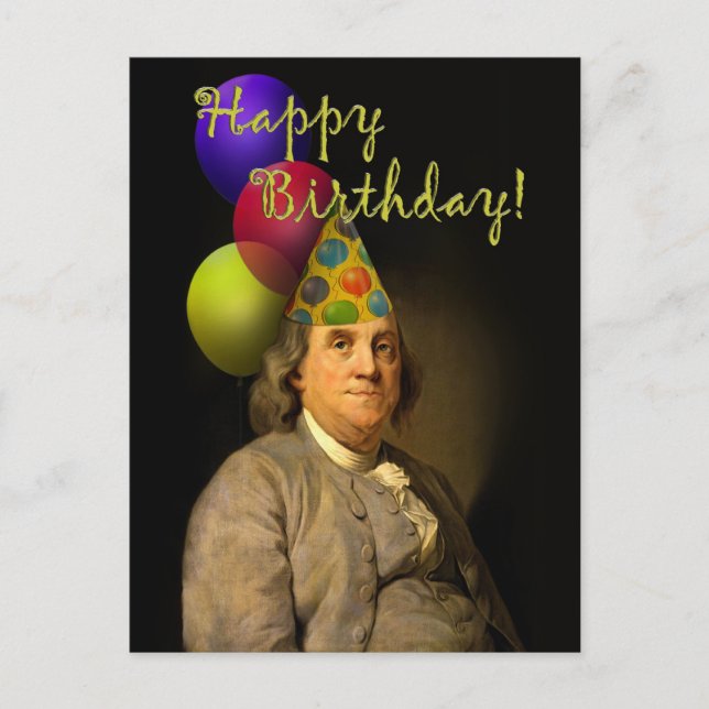 Postal Feliz Cumpleaños Desde Ben Franklin (Anverso)