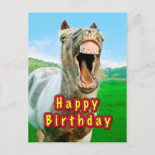 Postal Feliz cumpleaños desde el feliz caballo