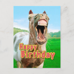 Postal Feliz cumpleaños desde el feliz caballo