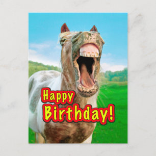 Postal Feliz cumpleaños desde el feliz caballo