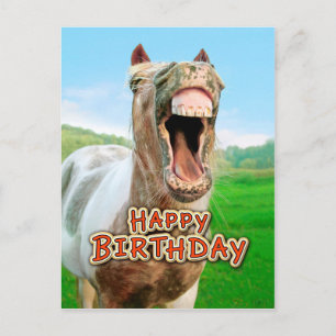 Postal Feliz cumpleaños desde el feliz caballo