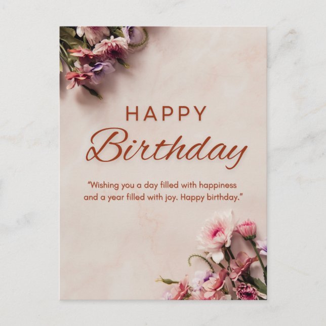 Postal Feliz cumpleaños deseando  (Anverso)