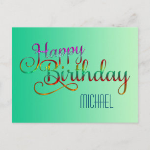 Postal FELIZ CUMPLEAÑOS - diseño de texto + sus propias i