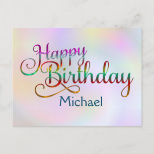 Postal FELIZ CUMPLEAÑOS - diseño de texto + tus propias i