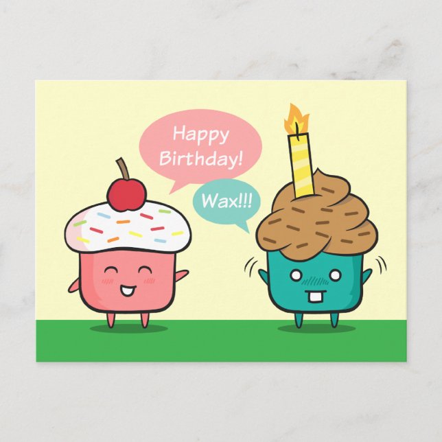 Postal Feliz cumpleaños divertido - problemas con la vela (Anverso)