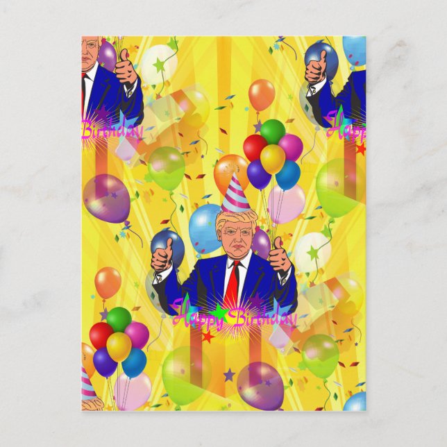 Postal feliz cumpleaños donald trump (Anverso)