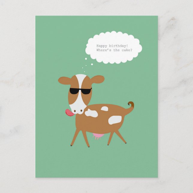 POSTAL FELIZ CUMPLEAÑOS ¿DÓNDE ESTÁ EL PASTEL?  (Anverso)