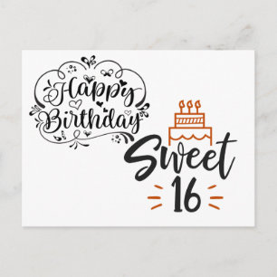 Postal Feliz Cumpleaños Dulces 16