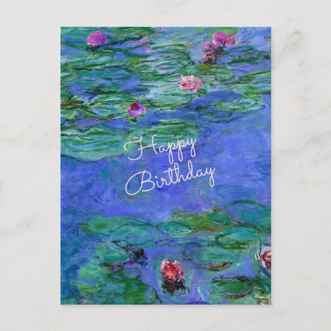 Postal Feliz cumpleaños: El famoso arte de Monet's Water  (Anverso)