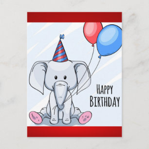 Postal Feliz Cumpleaños Elefante