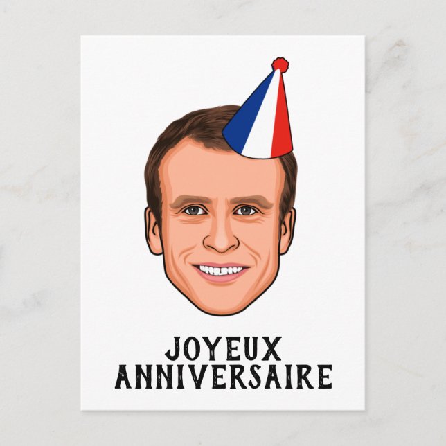 Postal FELIZ CUMPLEAÑOS Emmanuel Macron (Anverso)