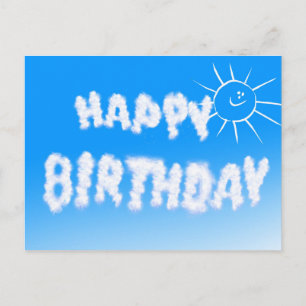 Postal Feliz cumpleaños en las nubes