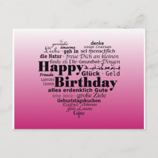 Postal Feliz cumpleaños en varios idiomas